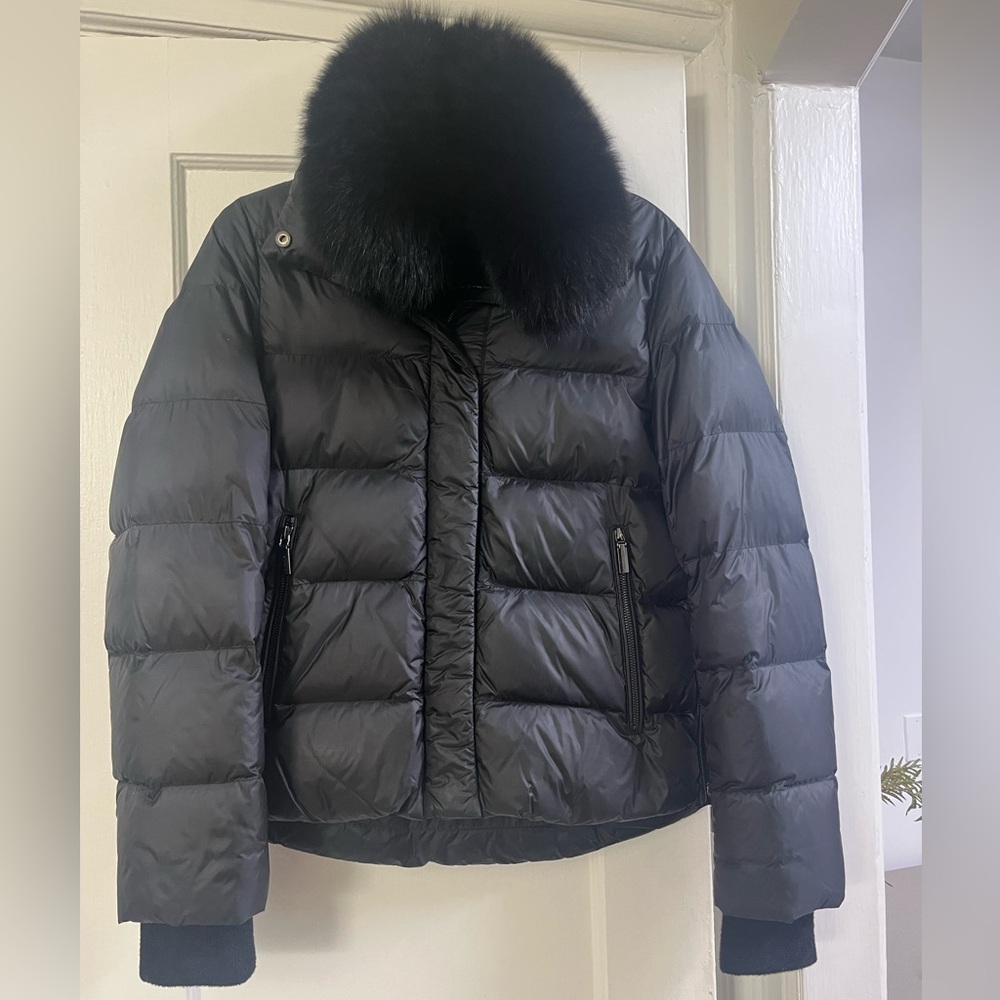 Dawn Levy Vera Shearling Trim Down Coat